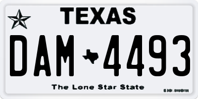 TX license plate DAM4493
