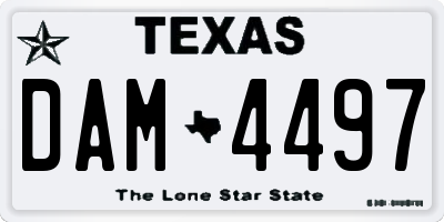 TX license plate DAM4497