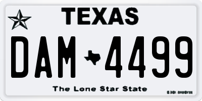 TX license plate DAM4499