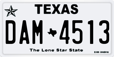 TX license plate DAM4513
