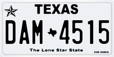 TX license plate DAM4515