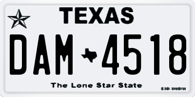 TX license plate DAM4518