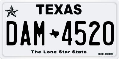TX license plate DAM4520