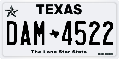 TX license plate DAM4522