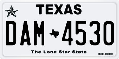 TX license plate DAM4530