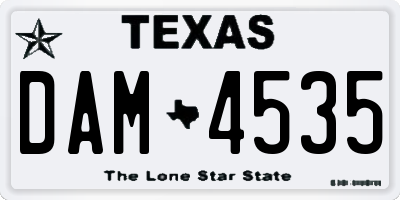 TX license plate DAM4535