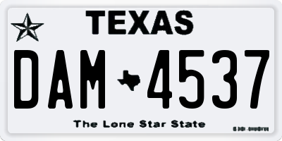 TX license plate DAM4537