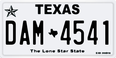 TX license plate DAM4541