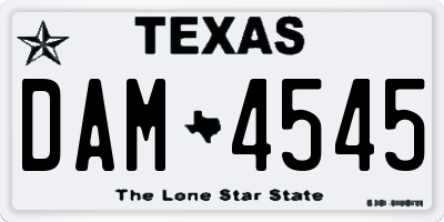 TX license plate DAM4545