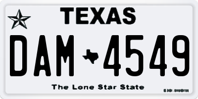 TX license plate DAM4549