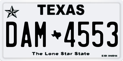 TX license plate DAM4553