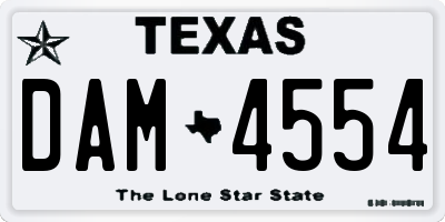 TX license plate DAM4554