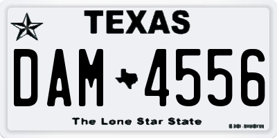 TX license plate DAM4556