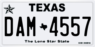 TX license plate DAM4557