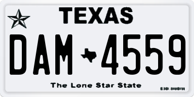 TX license plate DAM4559