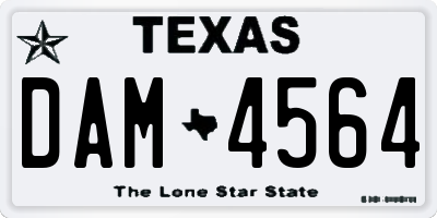 TX license plate DAM4564
