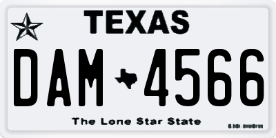 TX license plate DAM4566