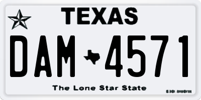 TX license plate DAM4571