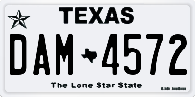 TX license plate DAM4572
