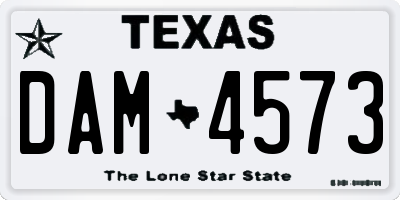 TX license plate DAM4573