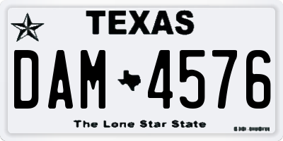 TX license plate DAM4576