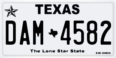 TX license plate DAM4582