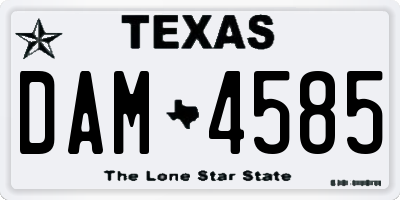 TX license plate DAM4585