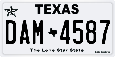 TX license plate DAM4587