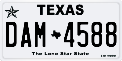 TX license plate DAM4588