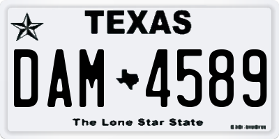 TX license plate DAM4589