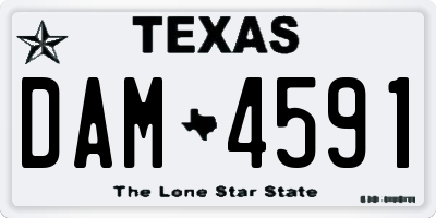 TX license plate DAM4591