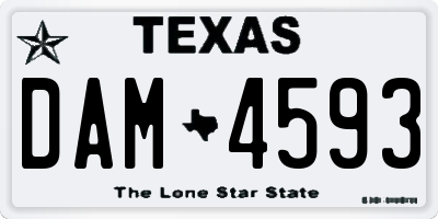TX license plate DAM4593