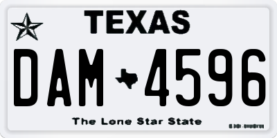 TX license plate DAM4596