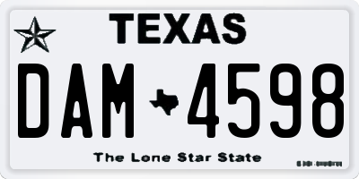 TX license plate DAM4598