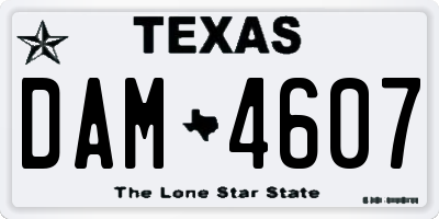 TX license plate DAM4607