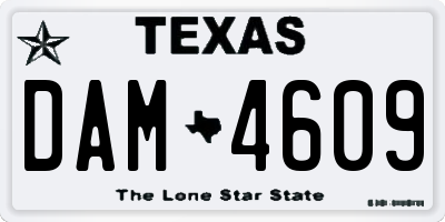TX license plate DAM4609