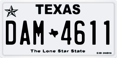 TX license plate DAM4611