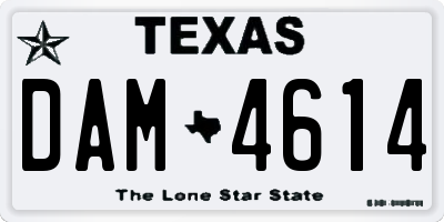 TX license plate DAM4614