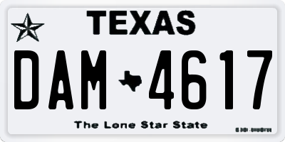TX license plate DAM4617