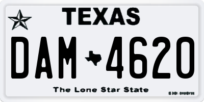 TX license plate DAM4620