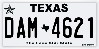 TX license plate DAM4621