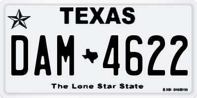 TX license plate DAM4622