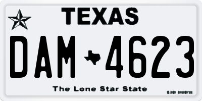 TX license plate DAM4623