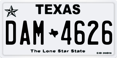 TX license plate DAM4626