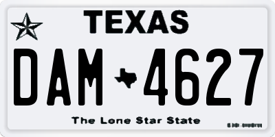 TX license plate DAM4627