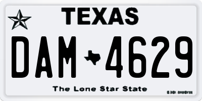 TX license plate DAM4629