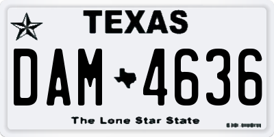 TX license plate DAM4636