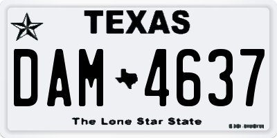 TX license plate DAM4637
