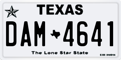 TX license plate DAM4641