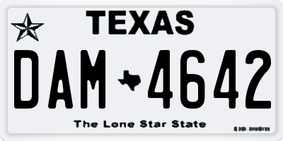 TX license plate DAM4642